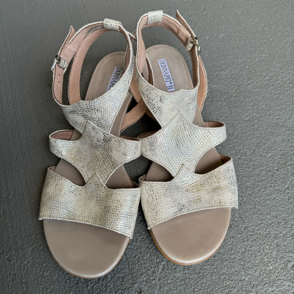Donna Piu Leather Open Toe Ankle Strap Flat Heel Sandals